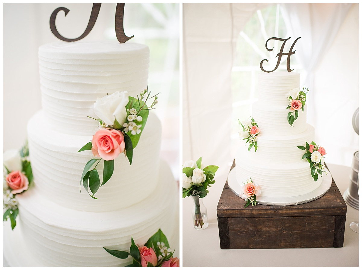 Nic & Carley | Glenward Gates | White Wedding Cake | Caiti Garter Photographer | Garden Wedding