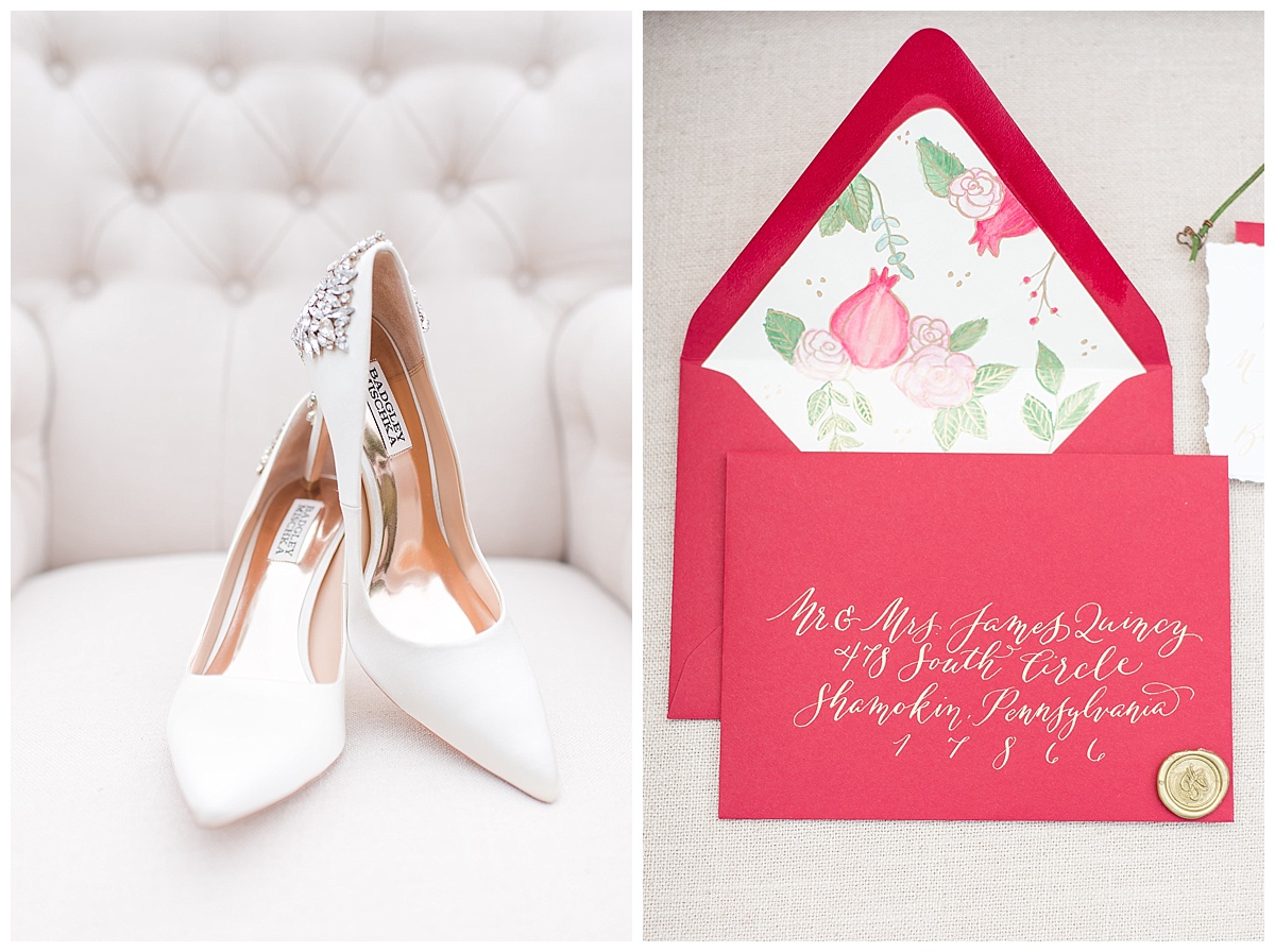 glamorous bridal stilettos, hand lettering invitations 