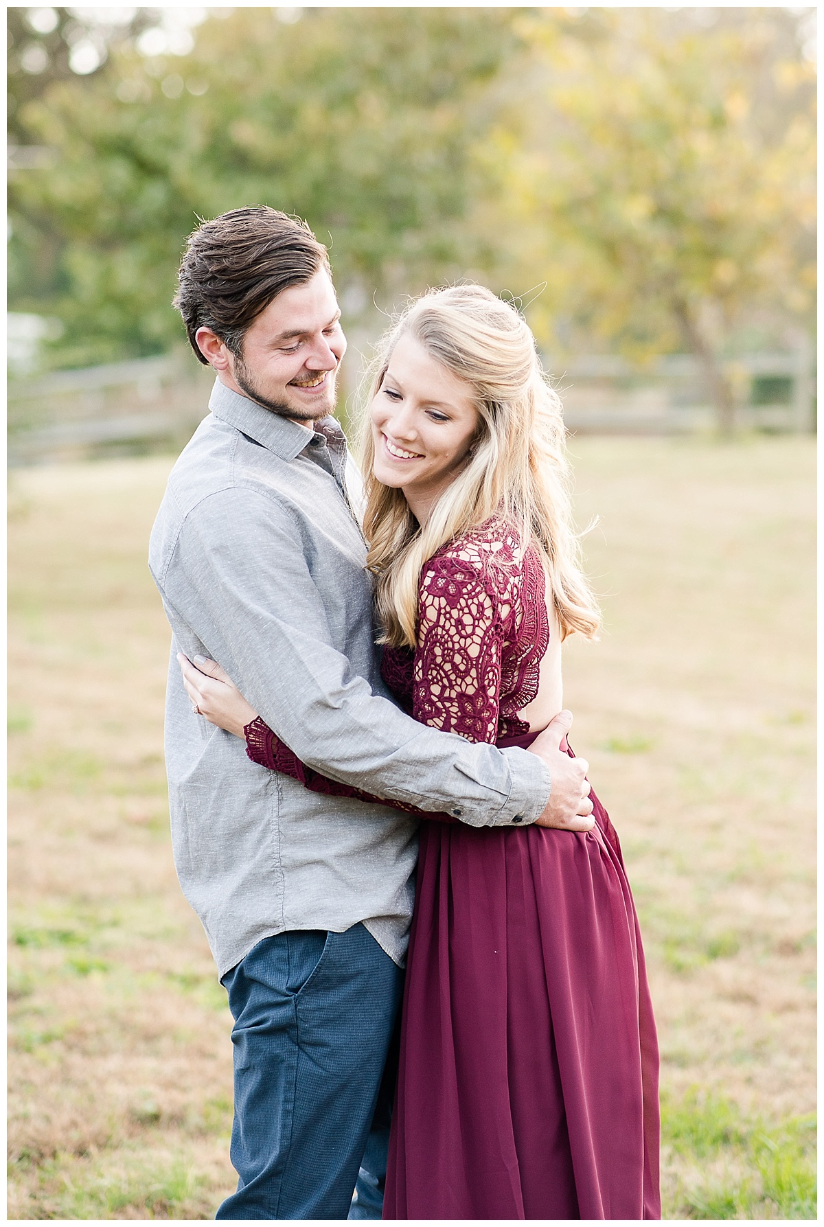 Prince George Engagement, Country Engagement Session, Barn Pictures, Engagement Pictures, Field Engagement, Burgundy lace dress, Lulu dress, Fall Engagement Photos, Engagement Photography, Fall Photos, Virginia Wedding Photographer, Prince George Photographer