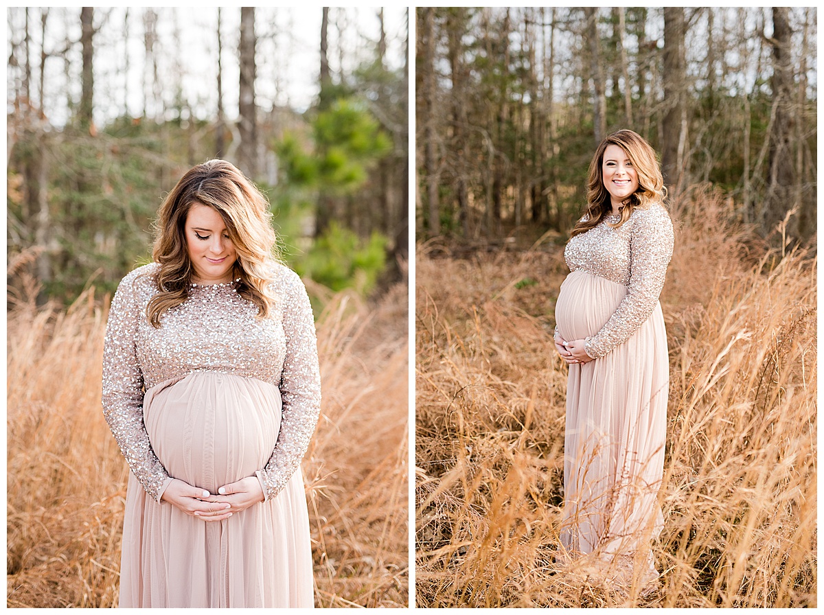 Maternity Photography, Maternity Session, Winter Maternity Session, Pregnancy Style, Bump Style, Blush Maternity Dress, Virginia Photographer, Caiti Garter Photography